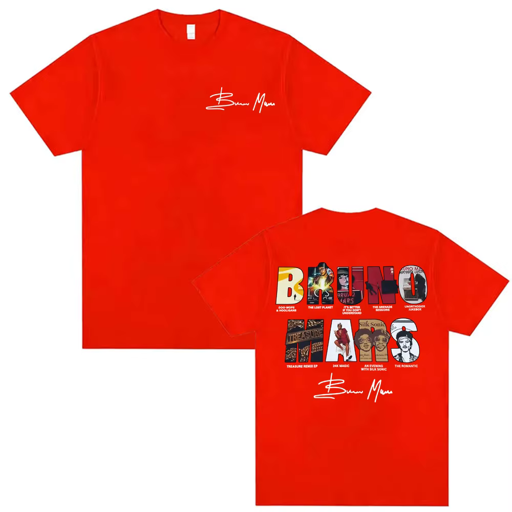 Bruno Mars The Romantic 2026 Album Cover T-shirts Hommes Femmes Mode Hip Hop Streetwear T-shirt Coto