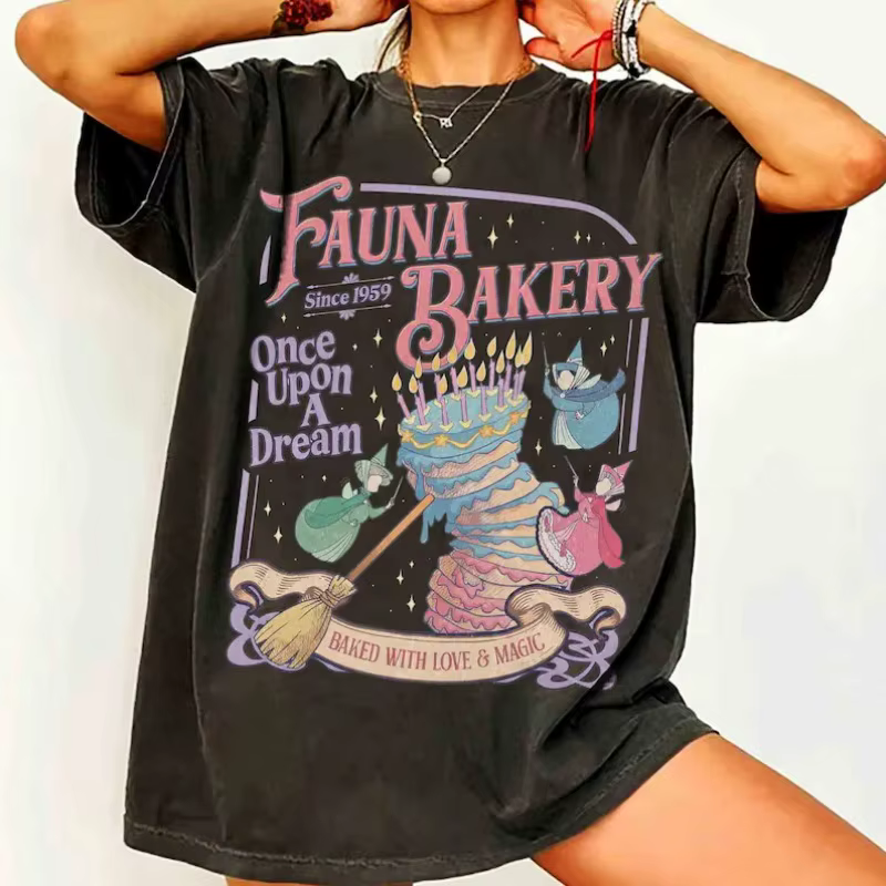 T-shirt vintage pour femme « Baked with Love & Magic », tee-shirt oversize pour homme, streetwear un