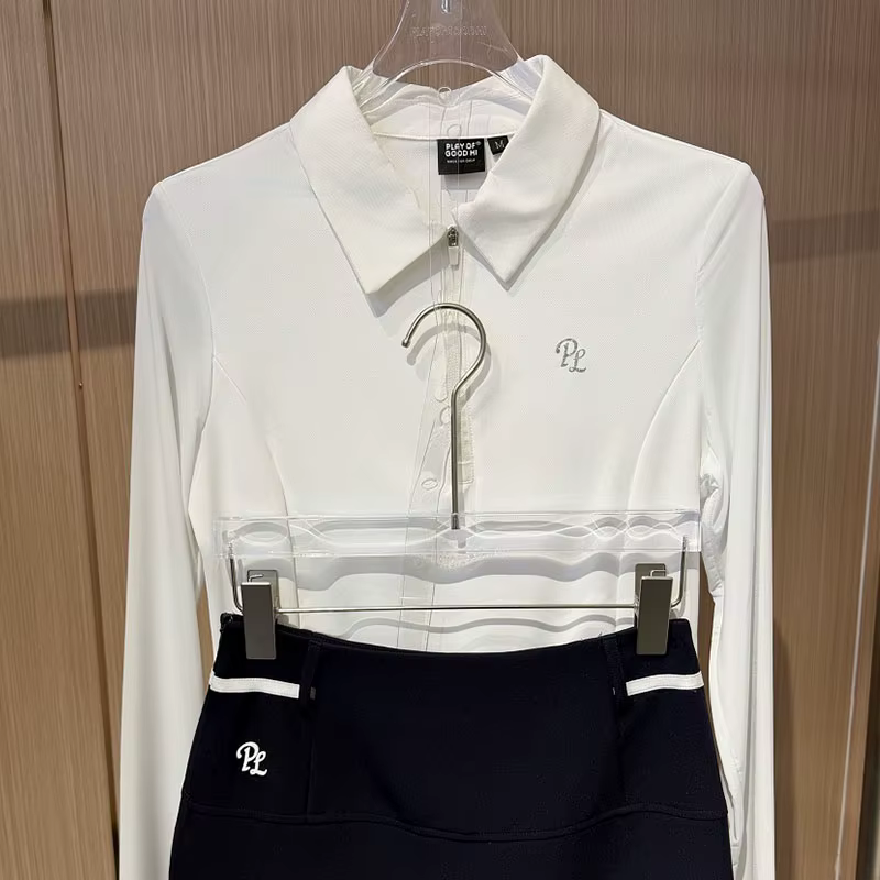 PL Polo de golf pour femme à col, manches longues, élastique et rafraîchissant, T-shirt, Jupe crayon