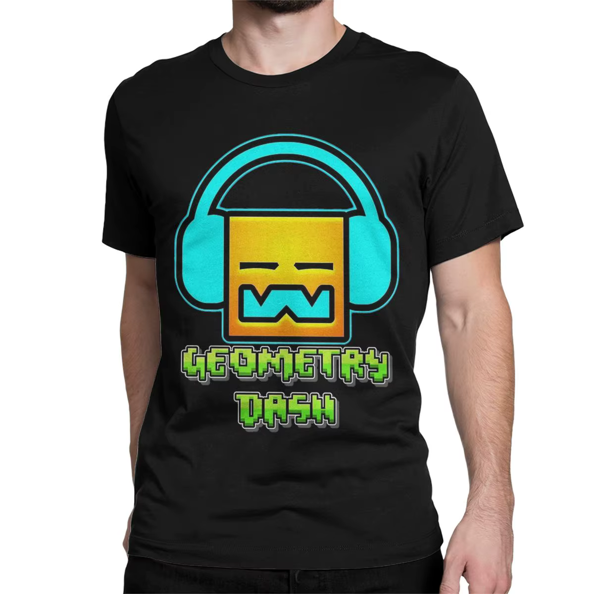 T-shirt Geometry Dash Vintage pour hommes et femmes, 100% coton, t-shirts amusants, vêtements grande