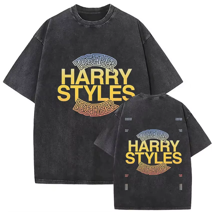 T-shirt unisexe coupe ample vintage délavé Harry Styles Kiss All The Time Disco Occasionally Tour 20