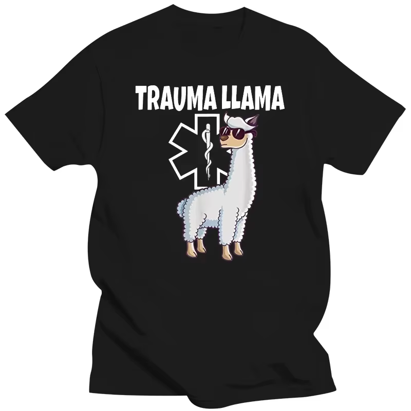 T-shirt à manches courtes imprimé dessin animé unisexe, Lama drôle, Alpaga avec lunettes de soleil,