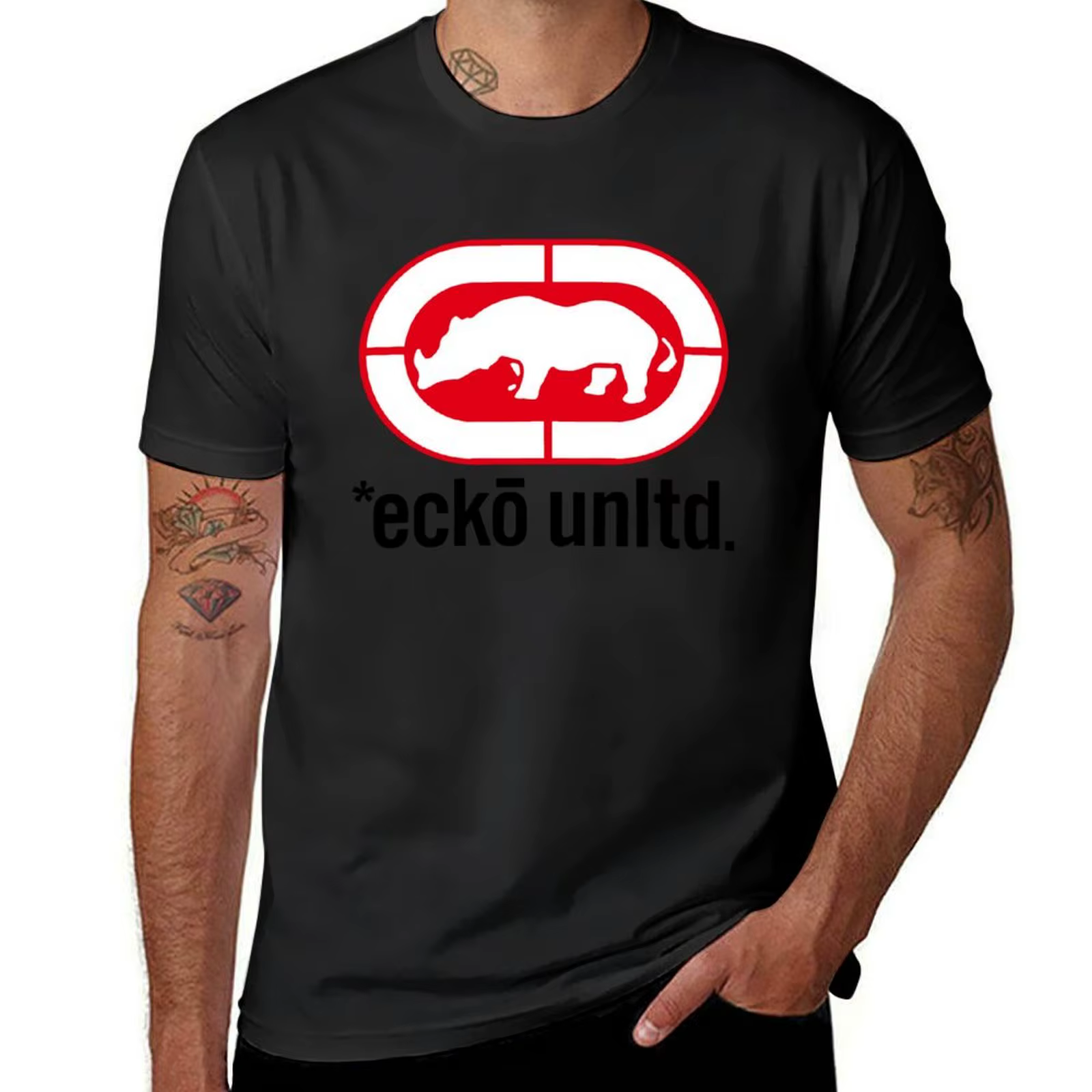 Bal inocéros rouge-Ecko unS2 d. T-shirt homme noir, streetwear, original, vintage