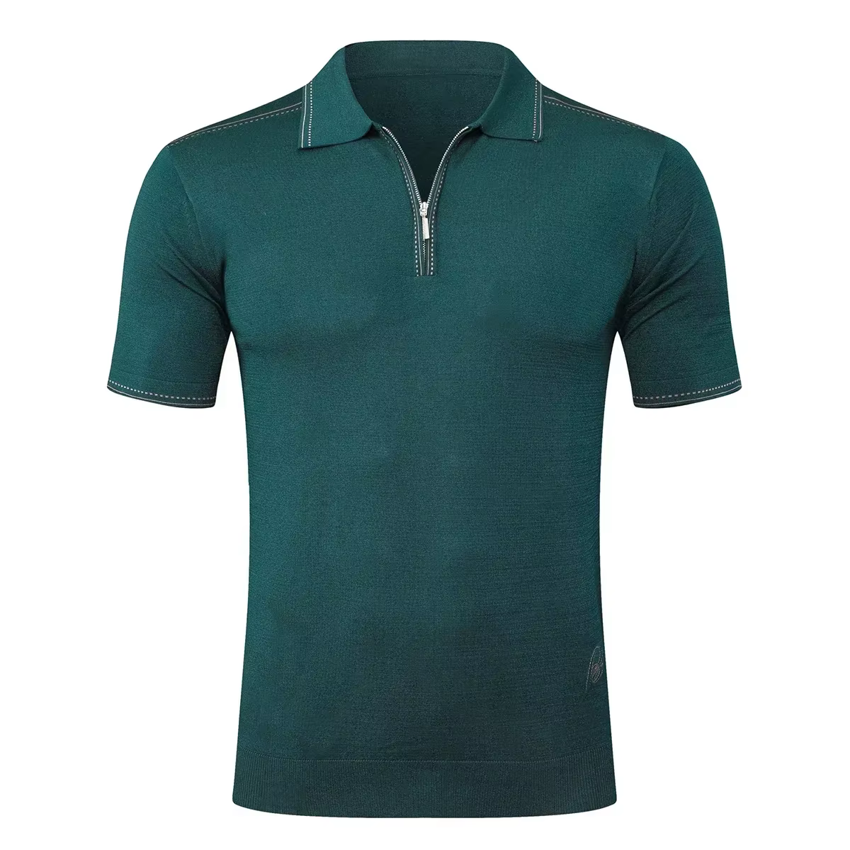 BILLIONAIRE BLSK CPRT polo soie hommes 2026 nouvelle couleur unie élastique à manches courtes mince