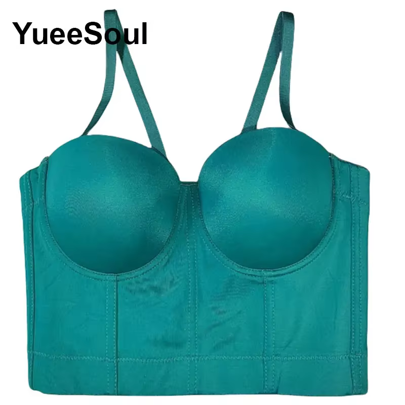 Top Y2K vert, été 2026, nouveau, soirée, club, sexy, corset, crop top, mignon, streetwear, décontrac