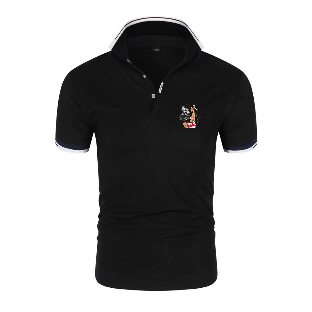 Hinano Tahiti Beer Summer Polo à manches courtes pour homme, col à revers, couleur unie, coupe overs
