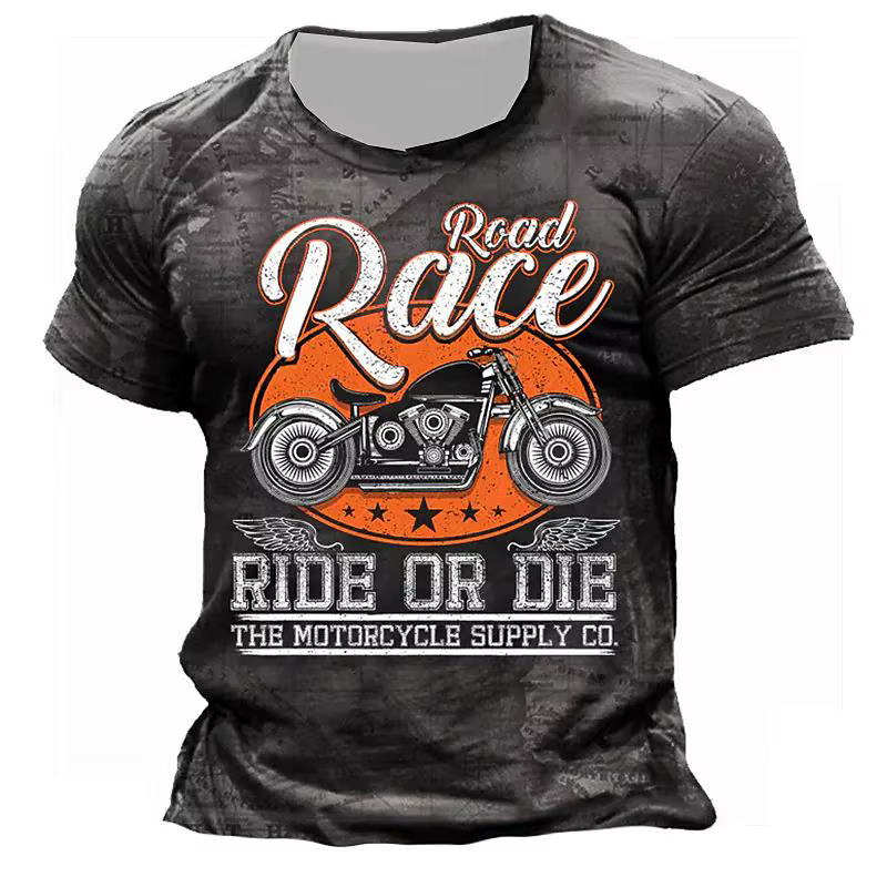 T-shirt de moto pour hommes, imprimé en 3d, Vintage, manches courtes, 1976, vêtements de course, Cam