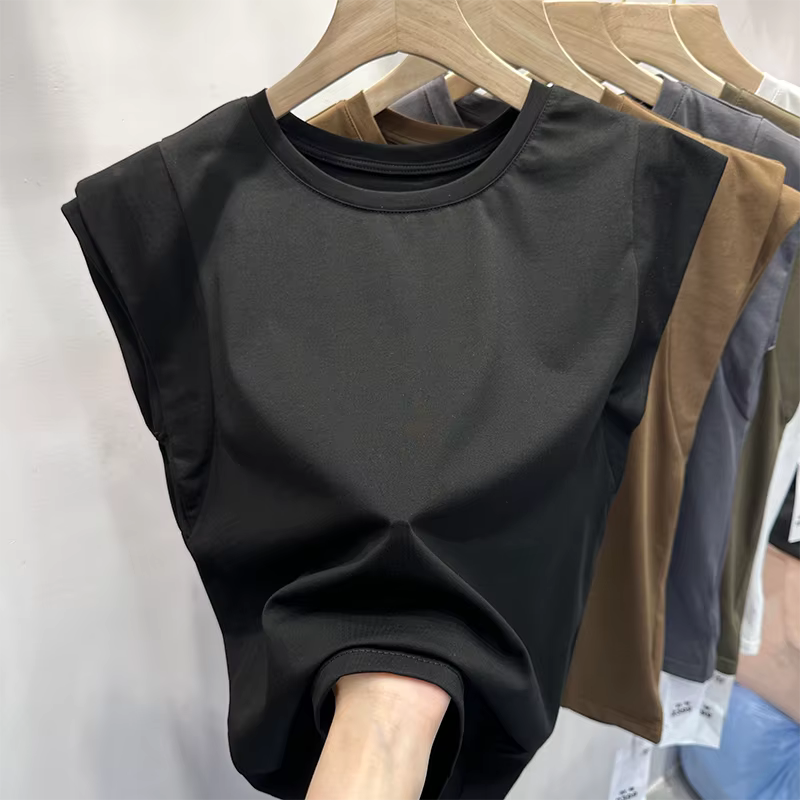 T-shirt à manches volantes pour femmes, célèbre et populaire sur Internet, avec col rond, nouveau ha