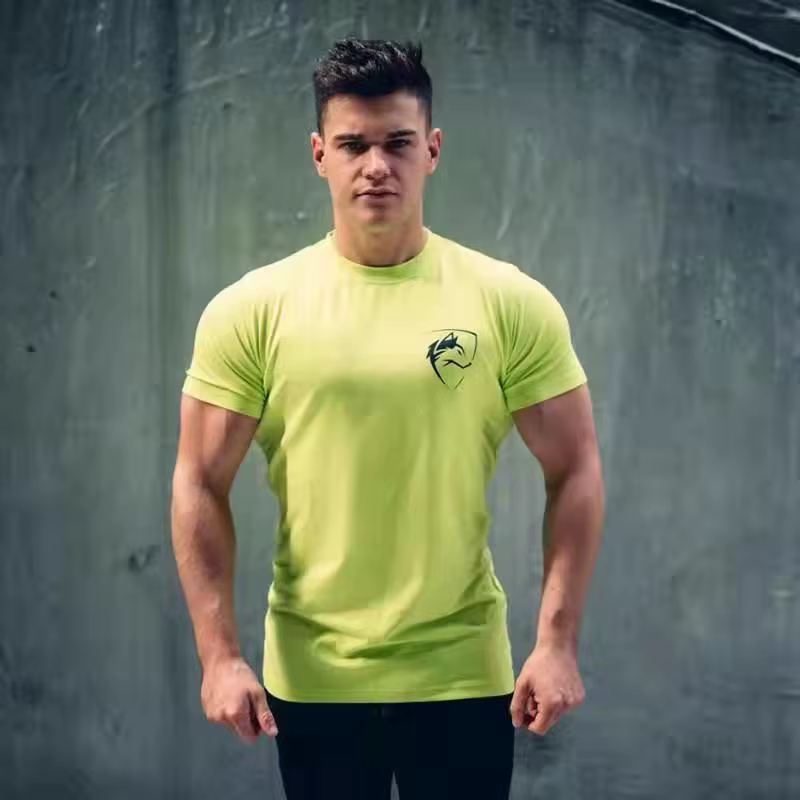 2024 T-shirts de sport d'été hommes en plein air Fitness entraînement T-shirt mode tendance coton él