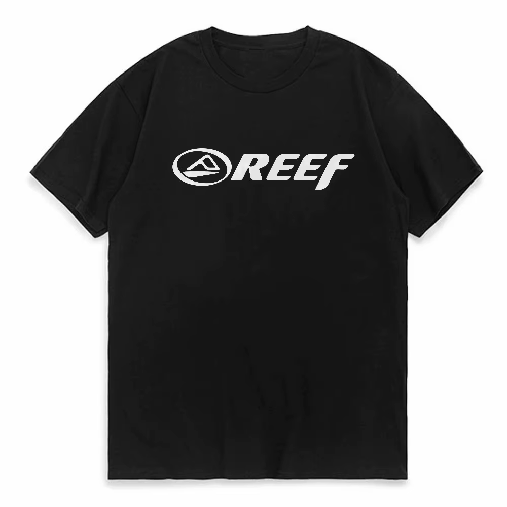 Reef Printing T-shirt d'été pour hommes, décontracté, fitness, course en plein air, sport, manches c