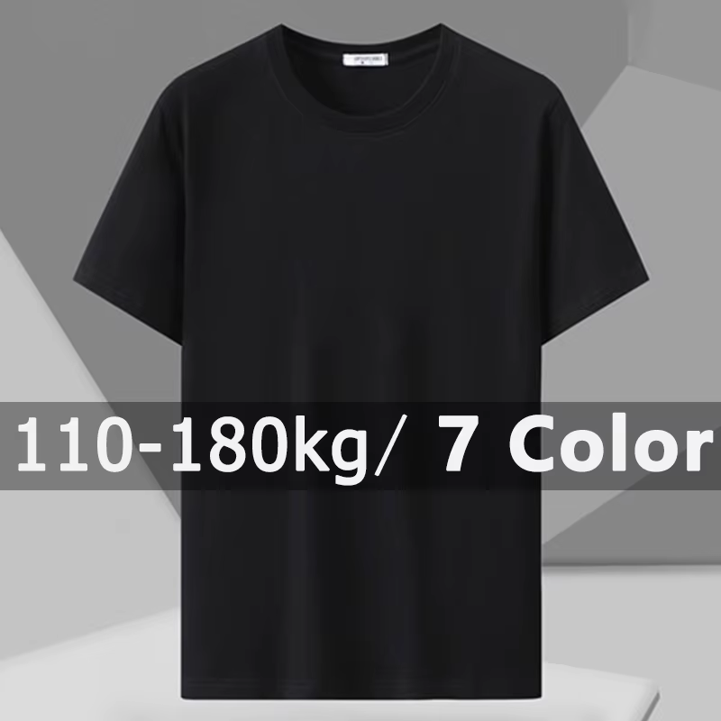 T-shirt imprimé pour hommes, grande taille 110-180kg, ample, manches courtes, hauts surdimensionnés 