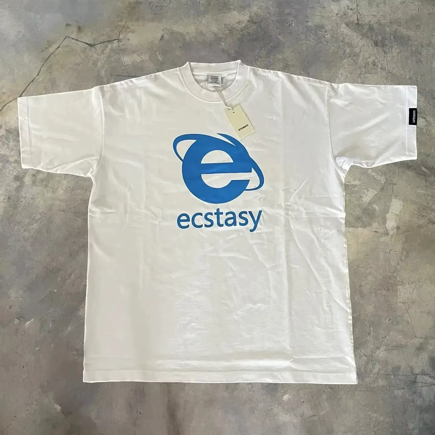 Streetwear Ecstasy nouveau T-shirt Y2K hommes Harajuku blanc T-shirt lettre impression surdimensionn