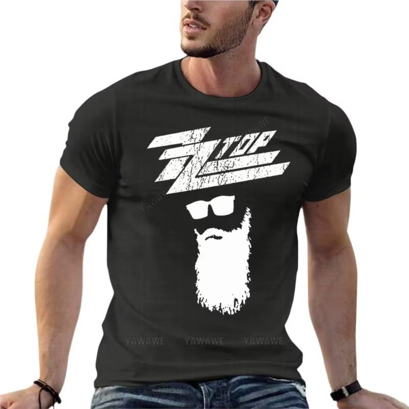 Zz Top Rock Band Logo surdimensionné t-shirt été hommes vêtements coton Streetwear grande taille hau