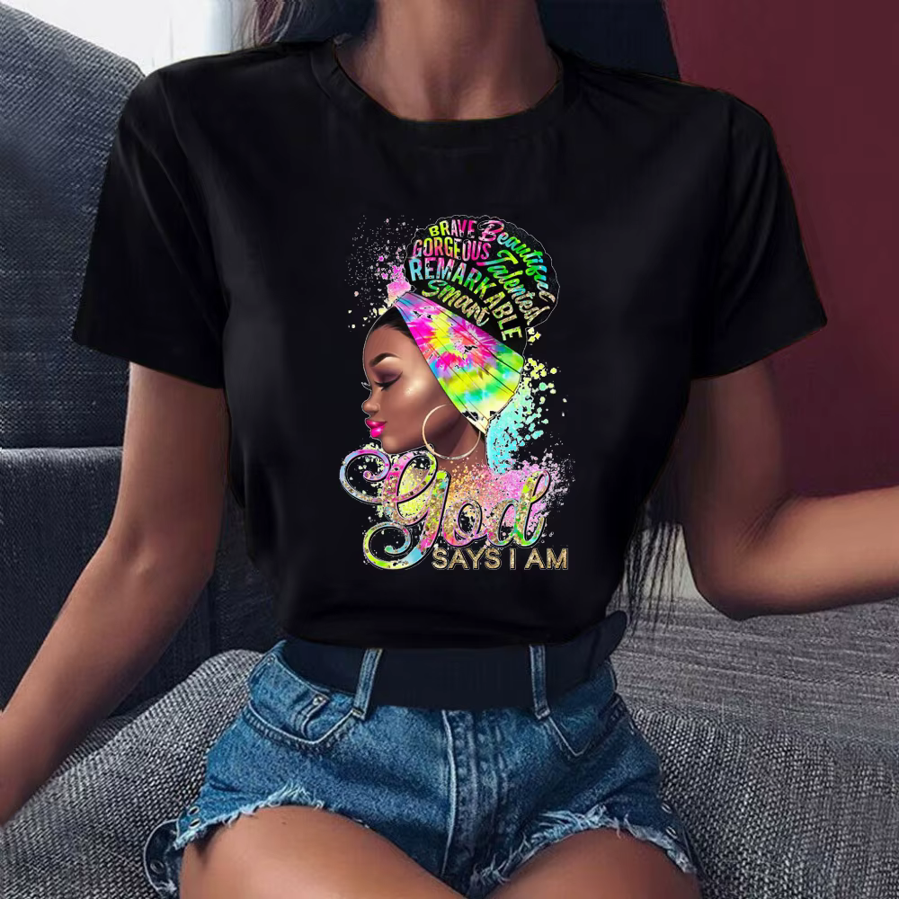 T-shirt magique Black Girl, I am Melanin Queen Graphic Tees, Afro American Tees, Black Veves Matter
