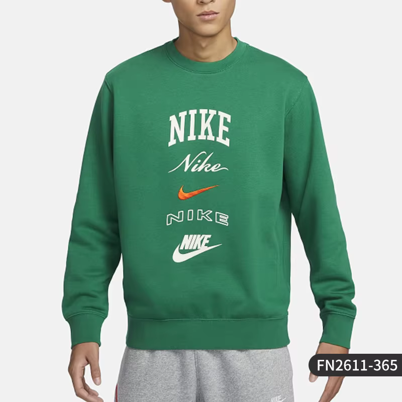 Nike hommes nouveau col rond coupe ample décontracté à manches longues sweat FN2611-365