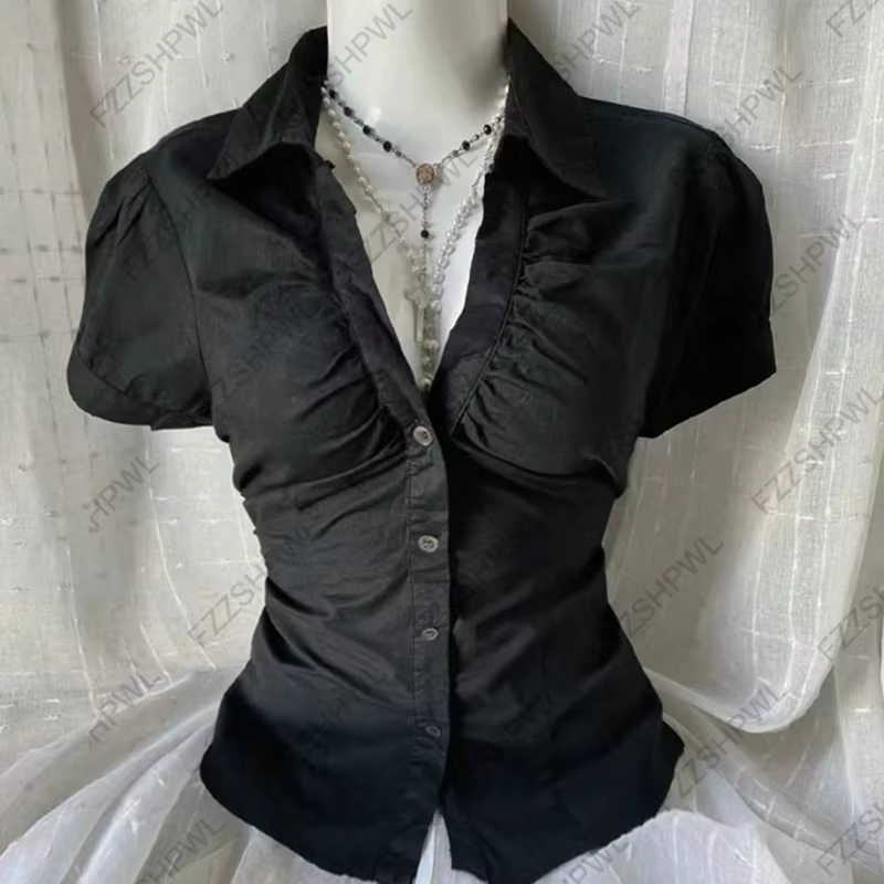 Bouton Harajuku Y2k Débardeur Rayure Imprimé Graphique Punk Haut Court Streetwear Rock Goth Gilet Su