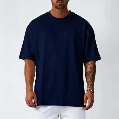 T-shirt blanc en coton pour homme, coupe oversize, style rétro, couleur unie, grande taille, mode ho
