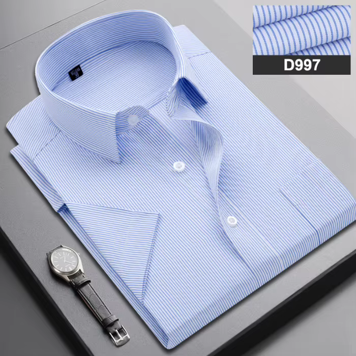 Chemise professionnelle rayée à manches courtes pour homme, collection été 2026 – Nouveauté pour le 