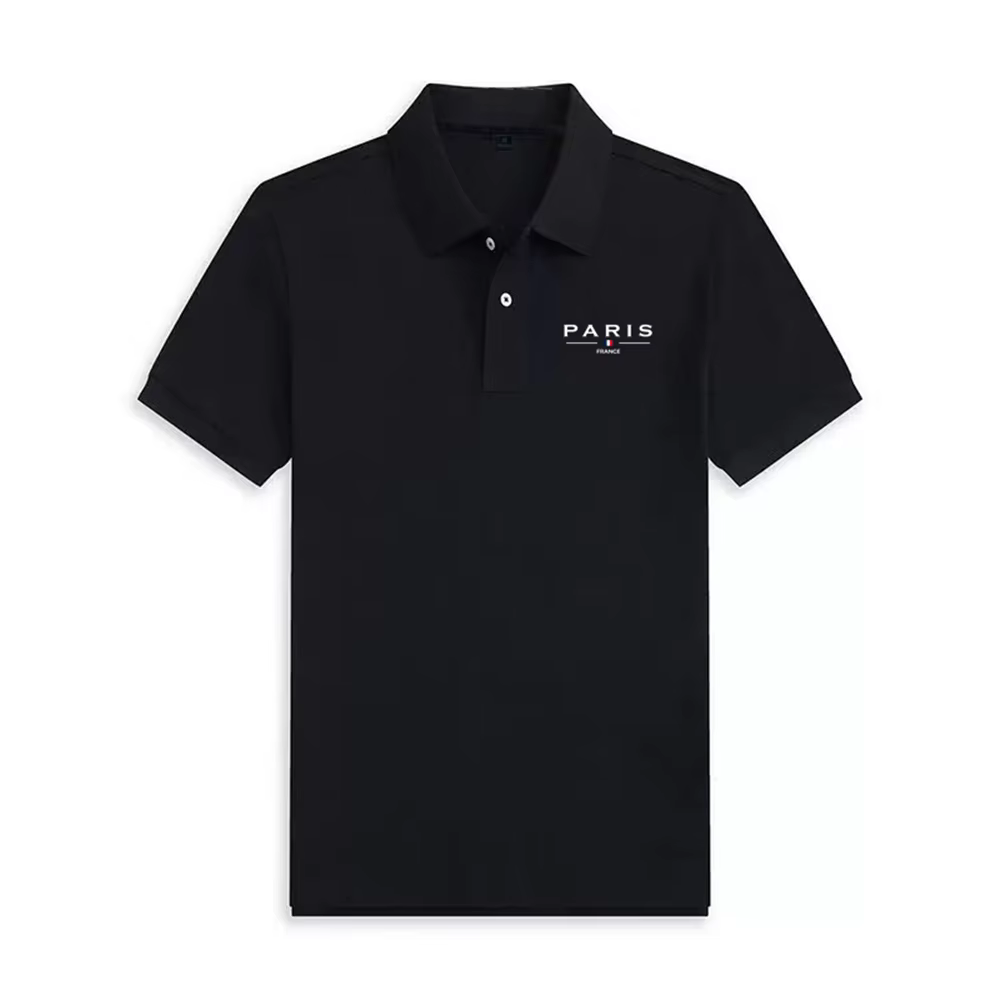 Polo à manches courtes pour hommes, de haute qualité, imprimé Paris, mode d'été, décontracté, confor