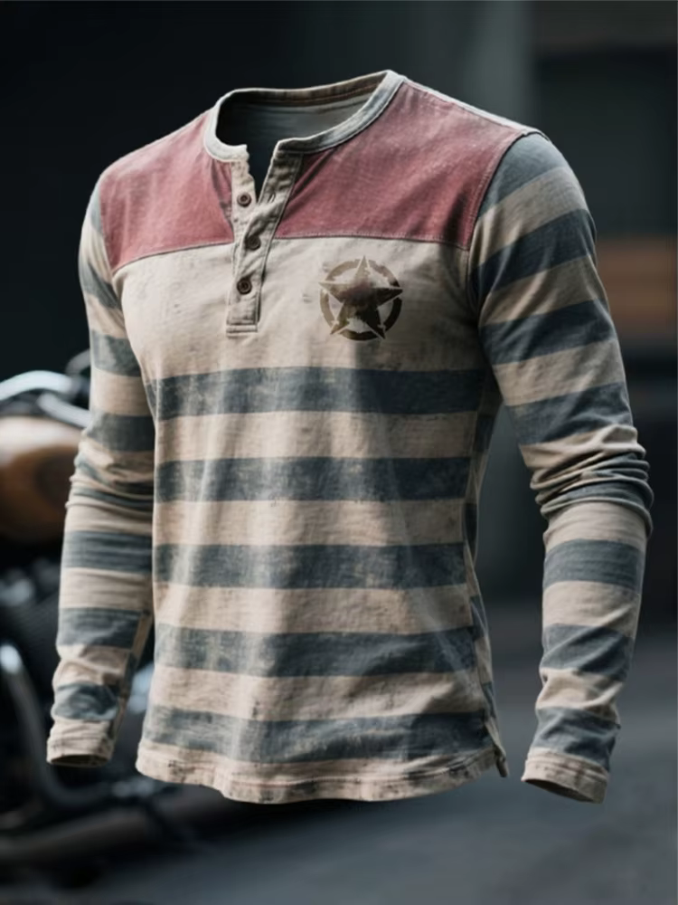 T-shirts décontractés pour hommes printemps-été, t-shirts vintage à rayures contrastées, t-shirts im