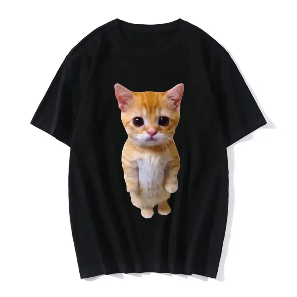 Chat drôle impression 3D femmes décontracté surdimensionné T-Shirt femmes hommes Harajuku t-shirts f