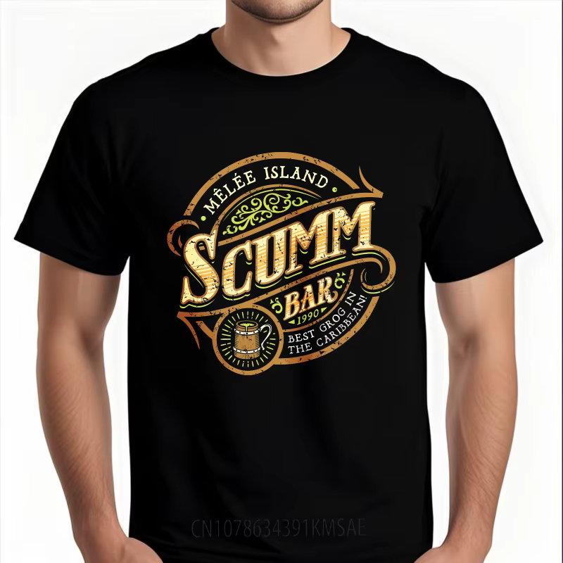 T-shirt classique d'été unisexe M � � l l � � e Island Scumm Bar Best Grog In The Caribbean T-shirt 
