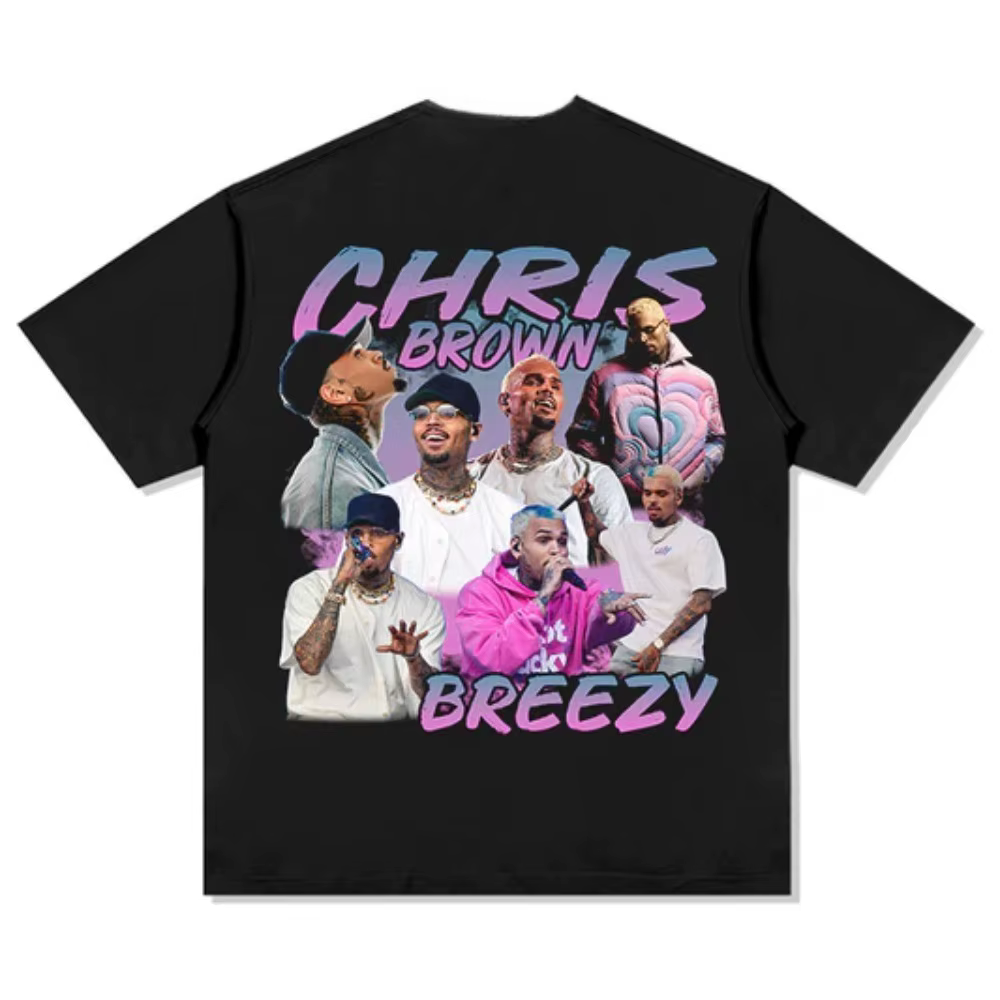 Chris Brown T-Shirts Merch été unisexe à manches courtes T-shirt Streetwear coton HipHop T-shirt