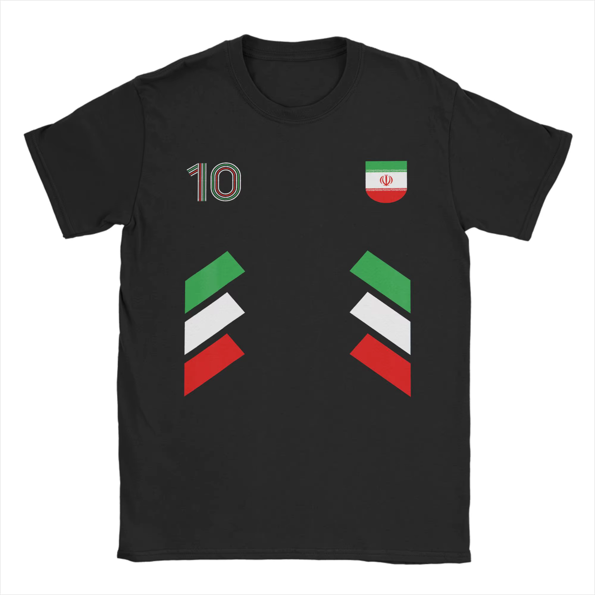T-shirt pour homme Retro10 Iran Football Iran Soccer Iran Flag, t-shirt décontracté à manches courte