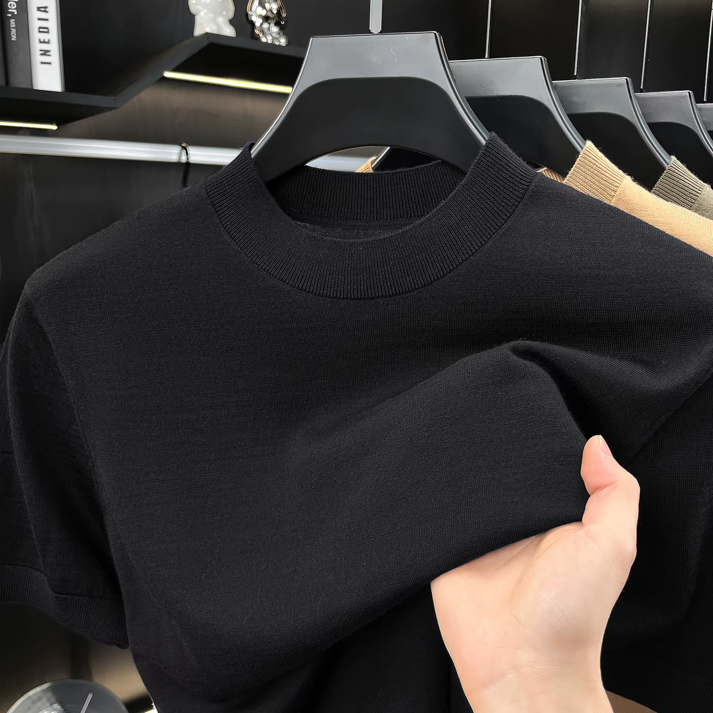 T-shirt Homme 100% Laine Mérinos à Manches Courtes, Léger, Respirant, Tricoté, Style Décontracté et 