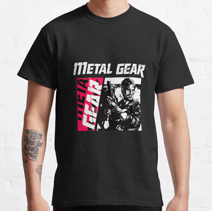 T-shirt Kojima Gaming pour homme, grande taille, 100% coton, solide, engrenage en métal, imprimé, Ko