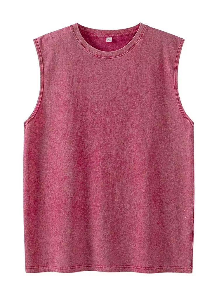 Débardeurs en coton délavé style vintage pour hommes et femmes – Idéaux pour la gym, la musculation,