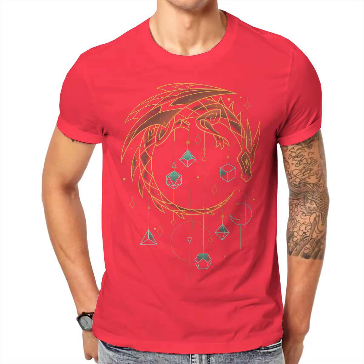 T-shirt en coton pour hommes, vêtements d'été vintage, DND Dice Keeper, graphique, Y