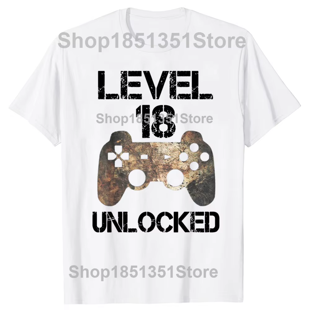 Cadeaux officiels pour adultes de 18 ans Vintage 18e anniversaire t-shirts graphique coton Streetwea