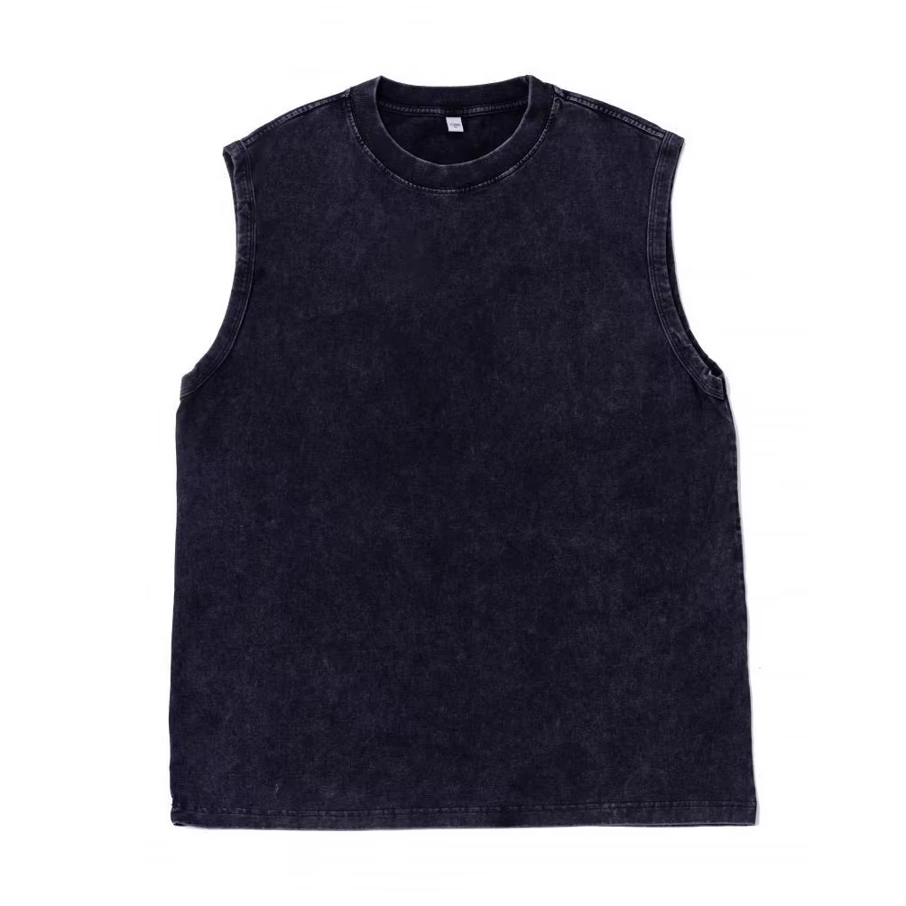 2025 été nouveau coton hommes lavé coton débardeurs Muscle Gym sans manches entraînement t-shirts co