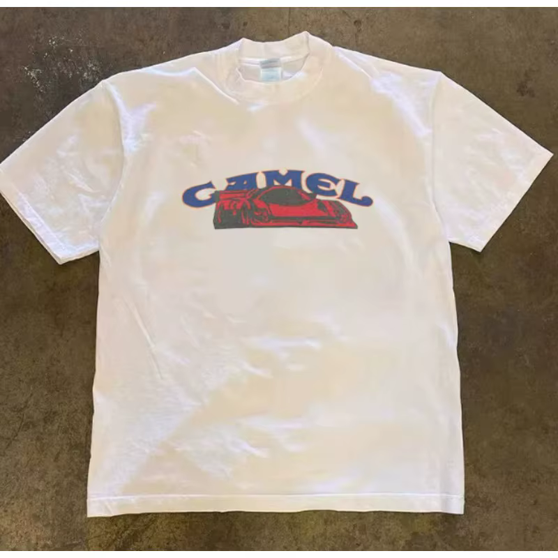 T-shirt homme à manches courtes, style streetwear tendance Instagram, inspiré des courses automobile