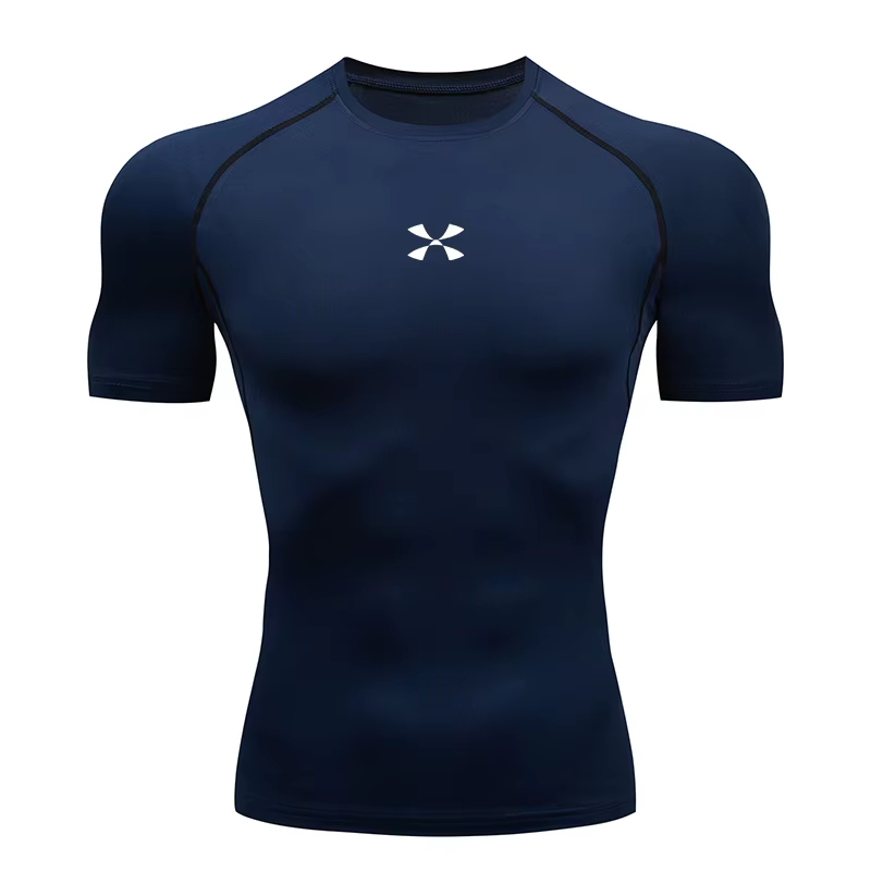 T-shirt de Compression pour hommes, vêtements de Sport d'été, T-shirt de course, élastique, séchage 