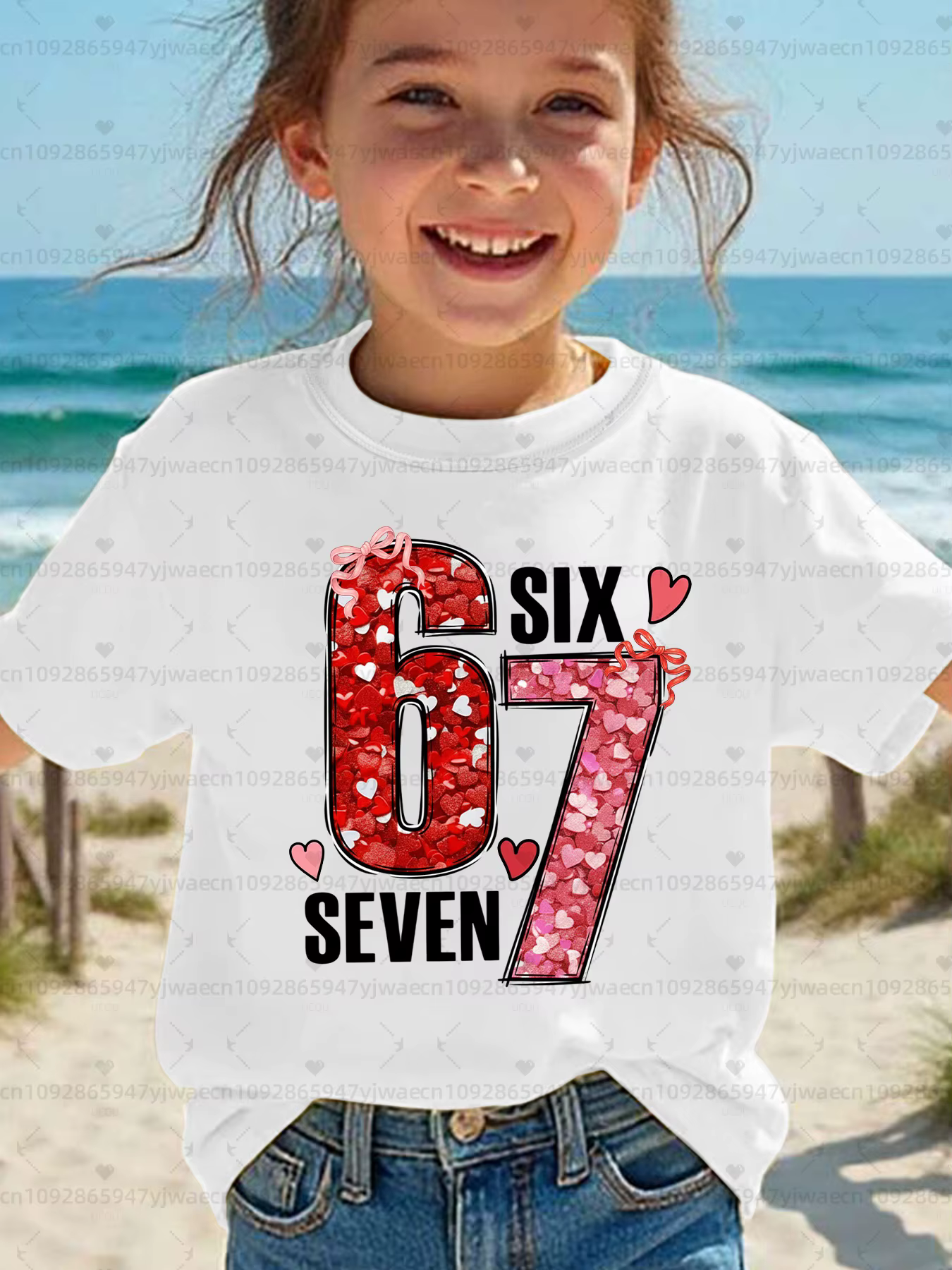T-shirt Meme 67 pour enfants, imprimé numérique 3D amusant, tee-shirt d'été à manches courtes, hauts