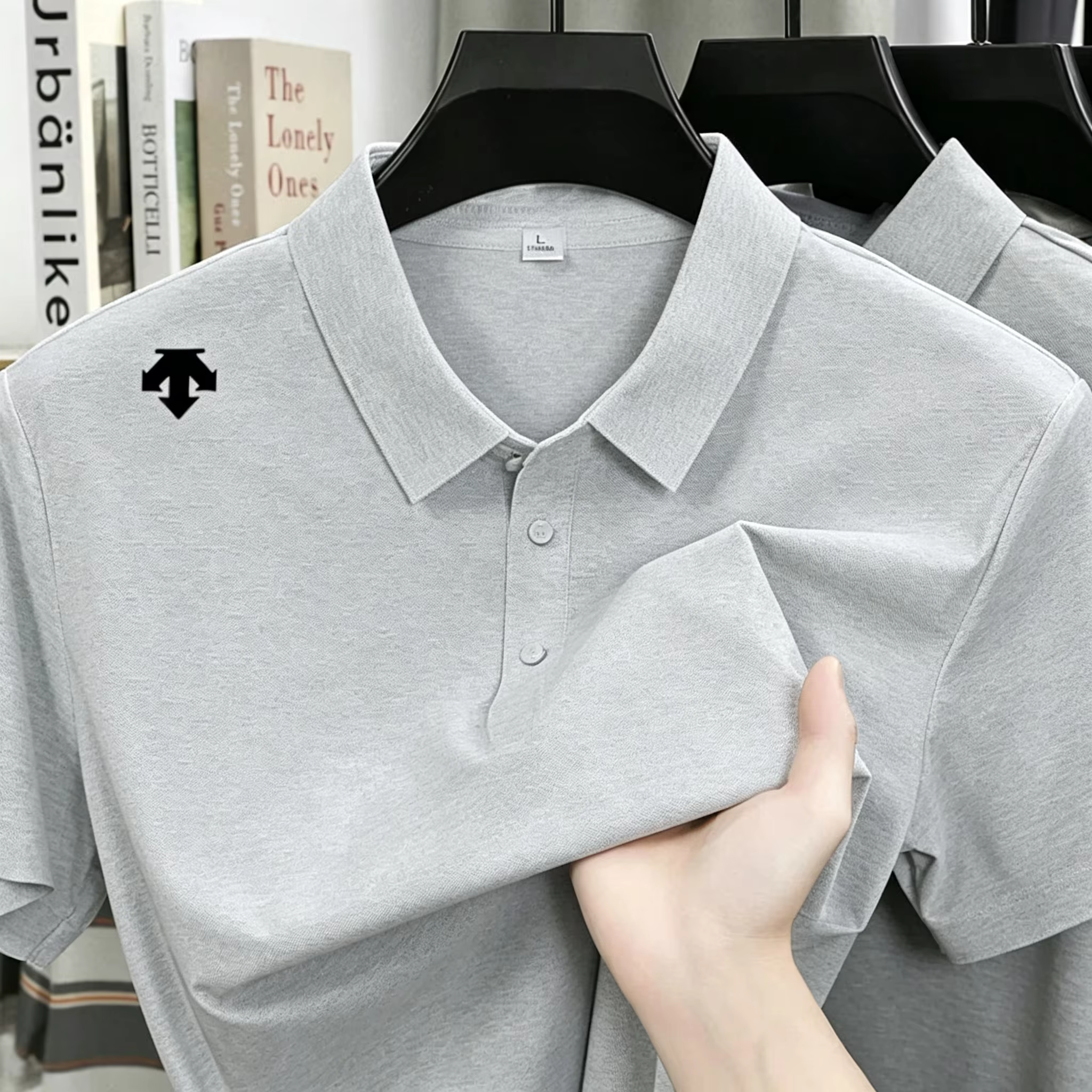Polo brodé pour homme – T-shirt de sport tendance, confortable et respirant pour l'été – Haut de gam