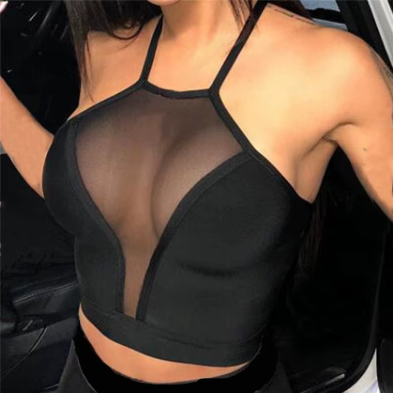 Sexy maille haut court été femmes décontracté débardeur gilet chemisier sans manches Sport culture h
