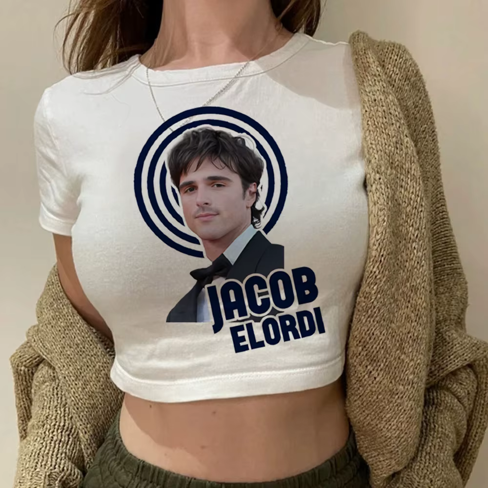 Jacob Elordi crop top shoujo meme été années 2000 goth emo t-shirt y2k funny goth party grunge
