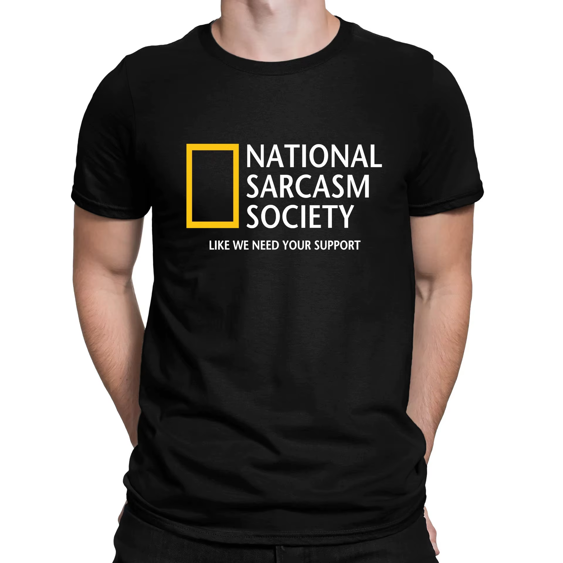 National Sarcasm Society parodie géographique T-Shirt drôle rétro Streetwear haute qualité col rond 