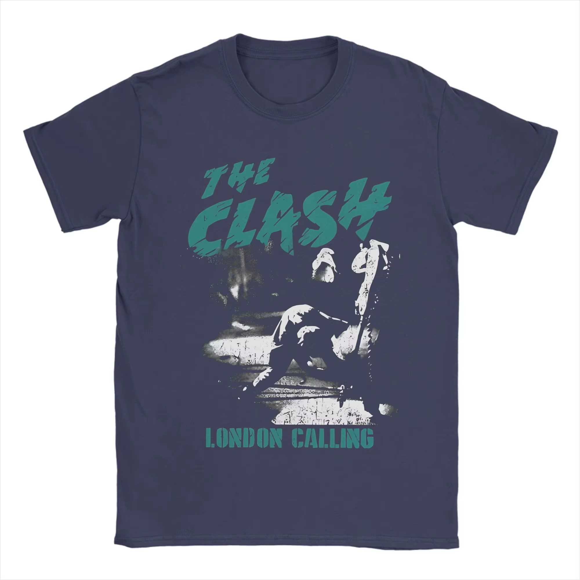 T-shirt The Clash London Calling pour hommes et femmes, t-shirts vintage, col rond, vêtements à manc