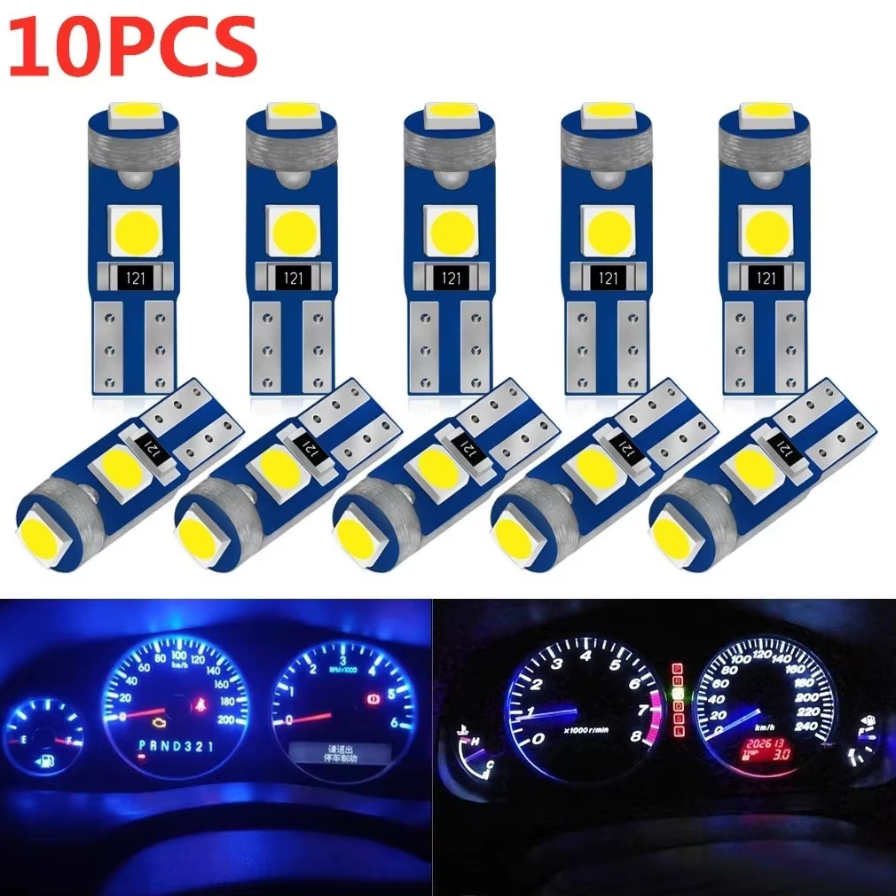Ampoule Led T5 W3W W1.2W, Canbus, lumières intérieures de voiture, indicateur de réchauffement de ta