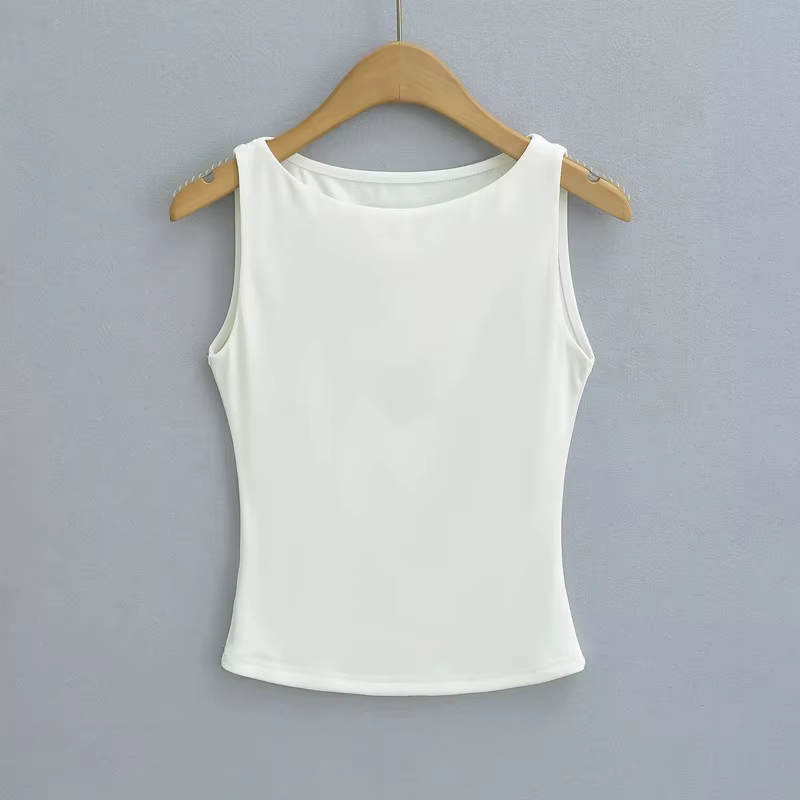 Haut doux à double couche pour femme, col bateau, Slinky, précieux