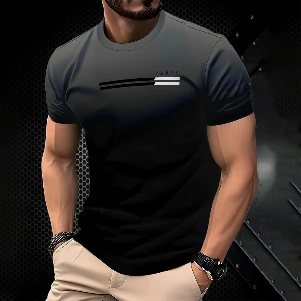 Le nouveau T-shirt d'été à séchage rapide pour hommes 2025 présente une impression dégradée 3D décon