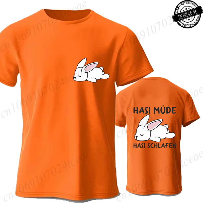 T-shirts 'Bunny Is Tired', T-shirts 'Lazy Bunny', T-shirt graphique lapin mignon, hauts décontractés