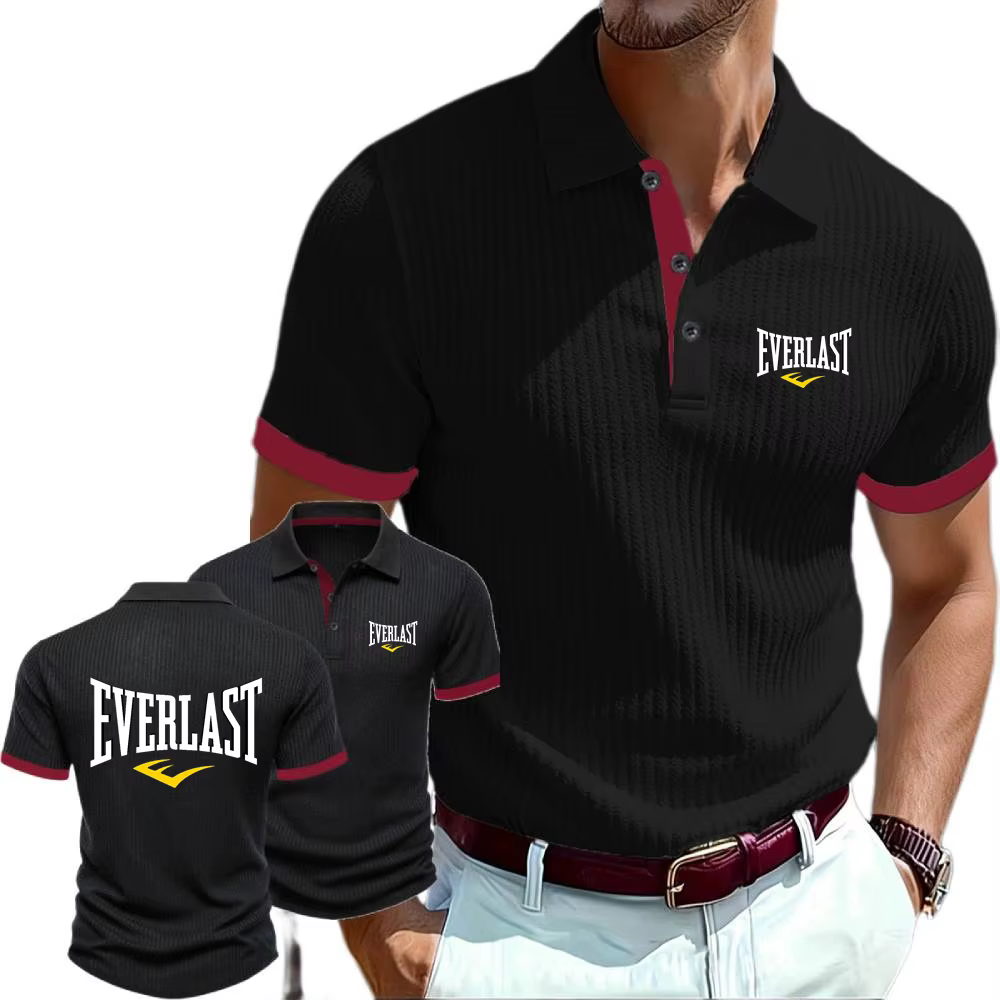 Nouveaux polos en tricot à col pour hommes Everlast, style européen et américain, design simple et t