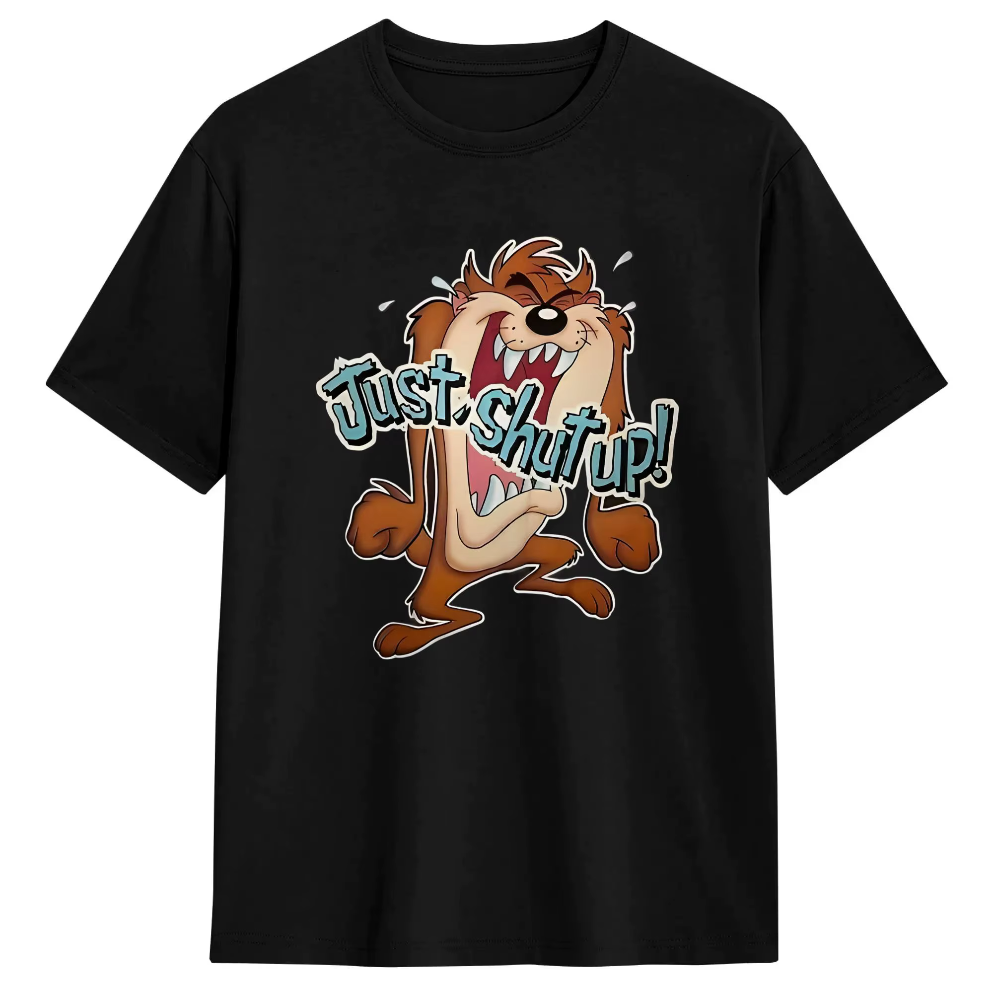 T-shirt en coton fantaisie Spaces Jams Just Shout up Tazs pour hommes et femmes, col rond, manches c