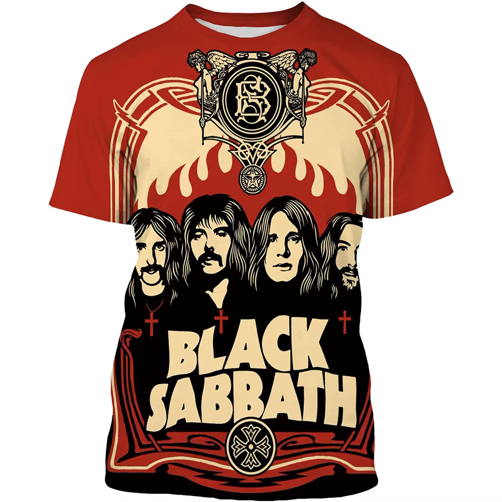 Été nouveau à la mode Black Sabbath hommes 3D imprimé T-shirt Hip Hop décontracté Cool à manches cou