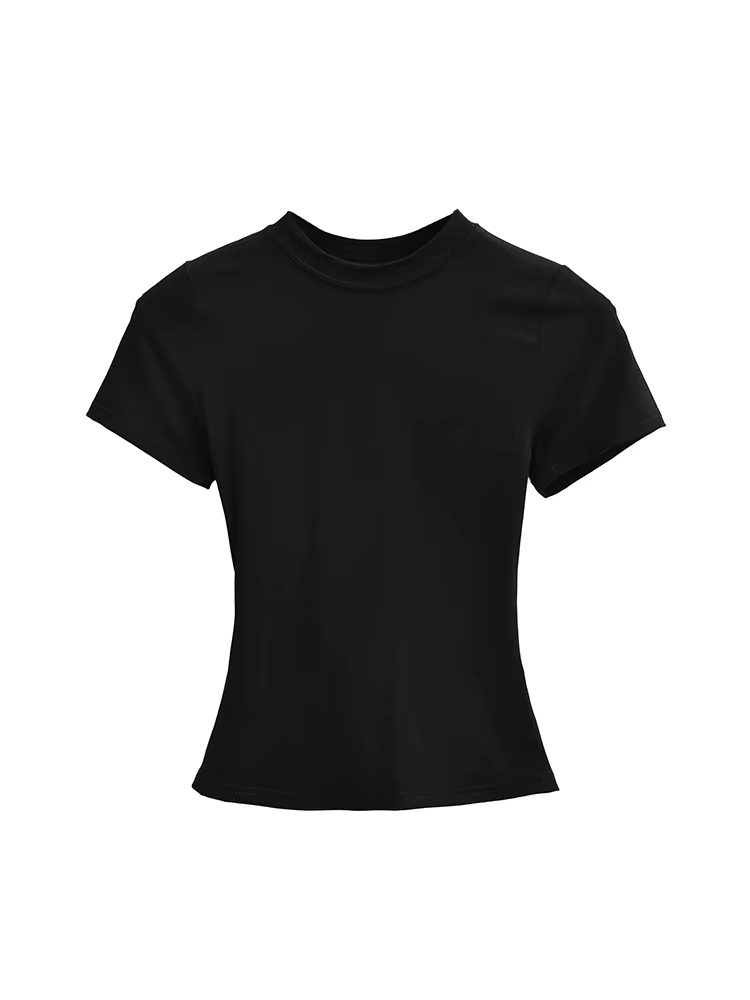 T-shirt manches courtes pour femmes, décontracté, de haute qualité, Sexy, Slim, tendance, couleur un
